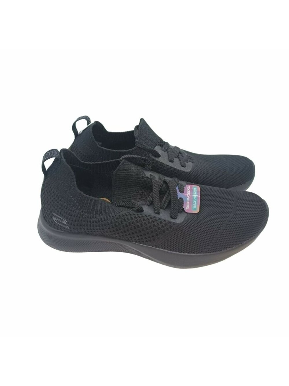 ⭐Skechers Memory Foam Fly 7.5 Women's Shoes Casual Sneakers Black Fabric 58705MC